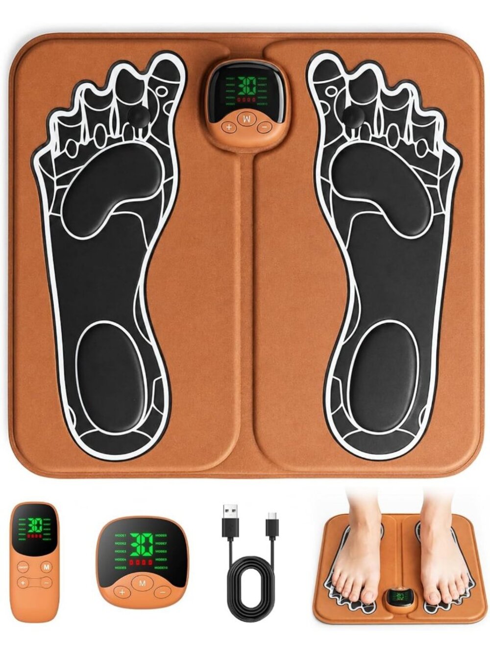 Wireless Rechargeable Foot Massager for Neuropathy Relief & Pain Relief Therapy